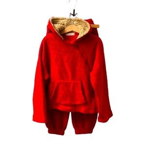 Fin & Vince Organic Cotton Fleece Jogger Set || Red